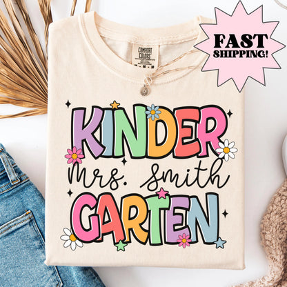 Comfort Colors Teacher Shirt, Kindergarten Teacher Shirt, Kindergarten Shirt, Back to School Shirt, Custom Teacher Appreciation Tee
