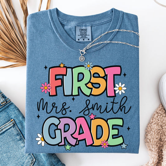 Comfort Colors Teacher Shirt, First Grade Teacher Shirt, 1st Grade Teacher Shirt, 1st Grade Teacher Tee, Back to School Shirt, Teacher Tee