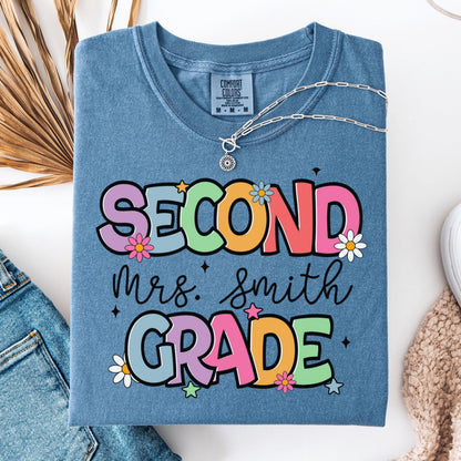 Comfort Colors Teacher Shirt, Second Grade Teacher Shirt, 2nd Grade Teacher Shirt, 2nd Grade Teacher Tee, Back to School Shirt, Teacher Tee