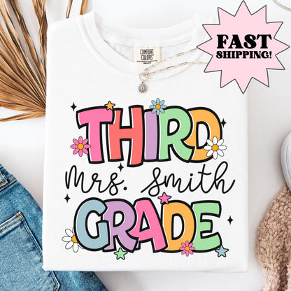 Comfort Colors Teacher Shirt, Third Grade Teacher Shirt, 3rd Grade Teacher Shirt, 3rd Grade Teacher Tee, Back to School Shirt, Teacher Tee