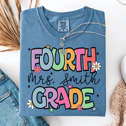 Comfort Colors Teacher Shirt, Fourth Grade Teacher Shirt, 4th Grade Teacher Shirt, Back to School Shirt, Custom Teacher Appreciation Tee