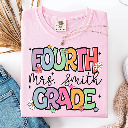 Comfort Colors Teacher Shirt, Fourth Grade Teacher Shirt, 4th Grade Teacher Shirt, Back to School Shirt, Custom Teacher Appreciation Tee