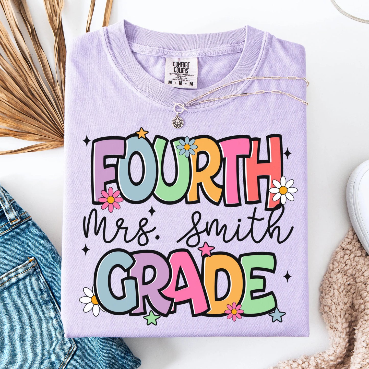 Comfort Colors Teacher Shirt, Fourth Grade Teacher Shirt, 4th Grade Teacher Shirt, Back to School Shirt, Custom Teacher Appreciation Tee