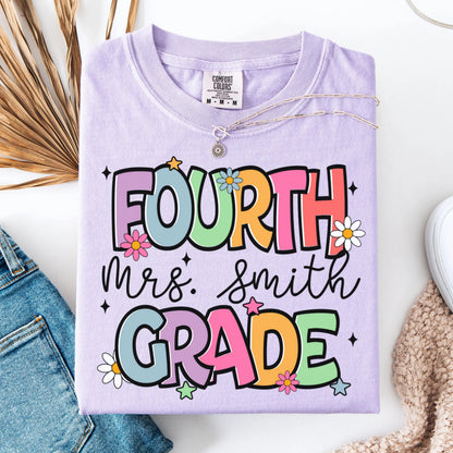 Comfort Colors Teacher Shirt, Fourth Grade Teacher Shirt, 4th Grade Teacher Shirt, Back to School Shirt, Custom Teacher Appreciation Tee