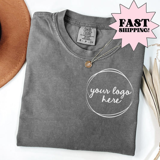 Comfort Colors Company Logo Shirt, Custom Logo Shirt, Company Logo Tee, Business Logo Shirt, Custom School Logo, Team Logo Shirt, Custom Tee