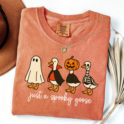 Funny Spooky Goose Halloween Comfort Colors Tee
