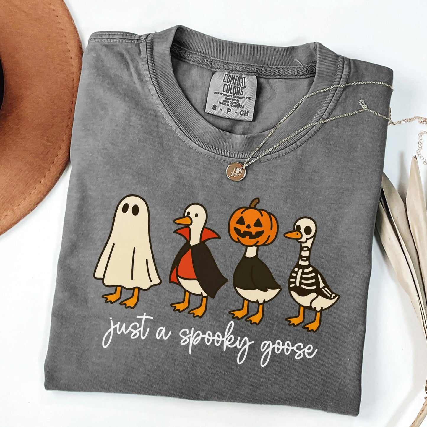 Funny Spooky Goose Halloween Comfort Colors Tee
