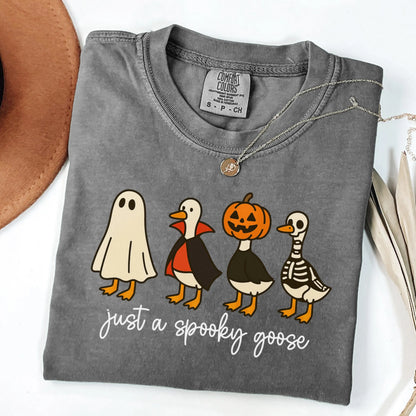 Funny Spooky Goose Halloween Comfort Colors Tee
