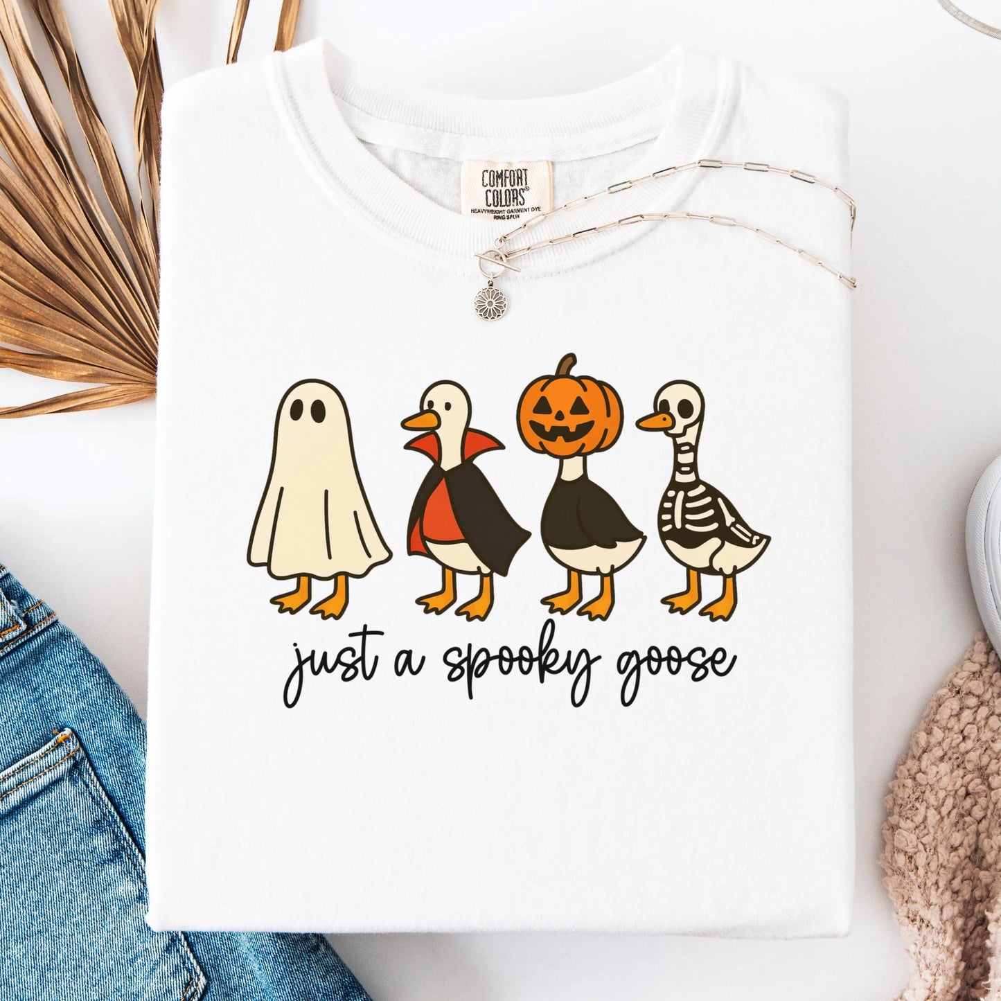 Funny Spooky Goose Halloween Comfort Colors Tee