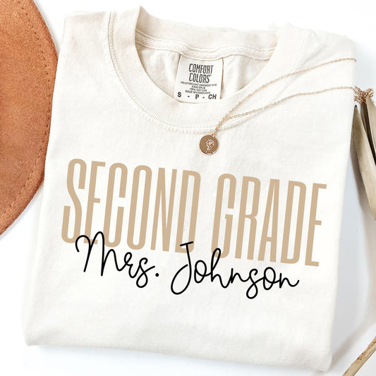 Comfort Colors Teacher Shirt, Second Grade Teacher Shirt, 2nd Grade Teacher Shirt, 2nd Grade Teacher Tee, Back to School Shirt, Teacher Tee