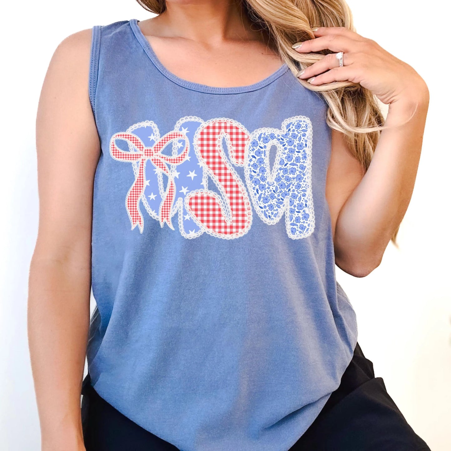 Comfort Colors 4th of July Shirt, USA Shirt, Fourth of July Tank Top, American Flag Shirt, American Citizen Shirt, Floral United States Tank