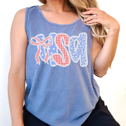 Comfort Colors 4th of July Shirt, USA Shirt, Fourth of July Tank Top, American Flag Shirt, American Citizen Shirt, Floral United States Tank
