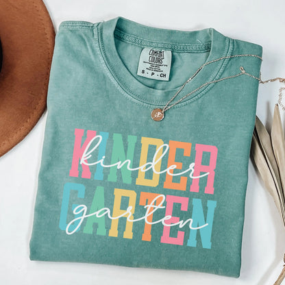 Comfort Colors Teacher Shirt, Kindergarten Teacher Shirt, Kinder Teacher Shirt, Grade Teacher Tee, Back to School Shirt, Teacher Tee