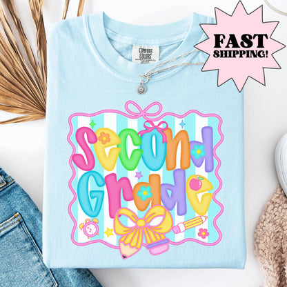 Comfort Colors Teacher Shirt, Second Grade Teacher Shirt, 2nd Grade Teacher Shirt, 2nd Grade Teacher Tee, Back to School Shirt, Teacher Tee