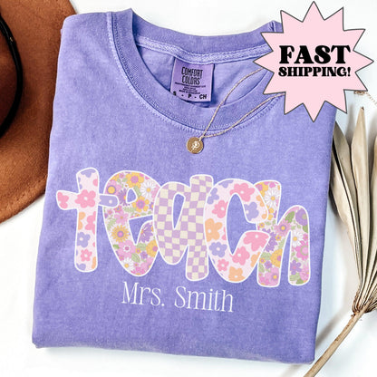 Comfort Colors Teacher Shirt, Teacher Shirts, Kindergarten Teacher Shirt, Custom Teacher Tshirt, Back to School Shirt, Teacher Appreciation