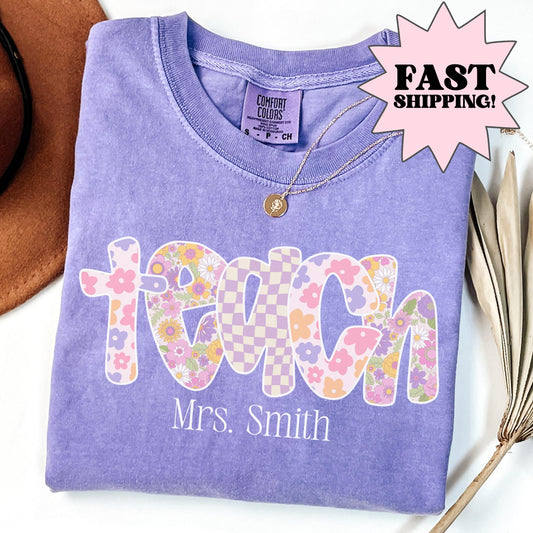 Comfort Colors Teacher Shirt, Teacher Shirts, Kindergarten Teacher Shirt, Custom Teacher Tshirt, Back to School Shirt, Teacher Appreciation