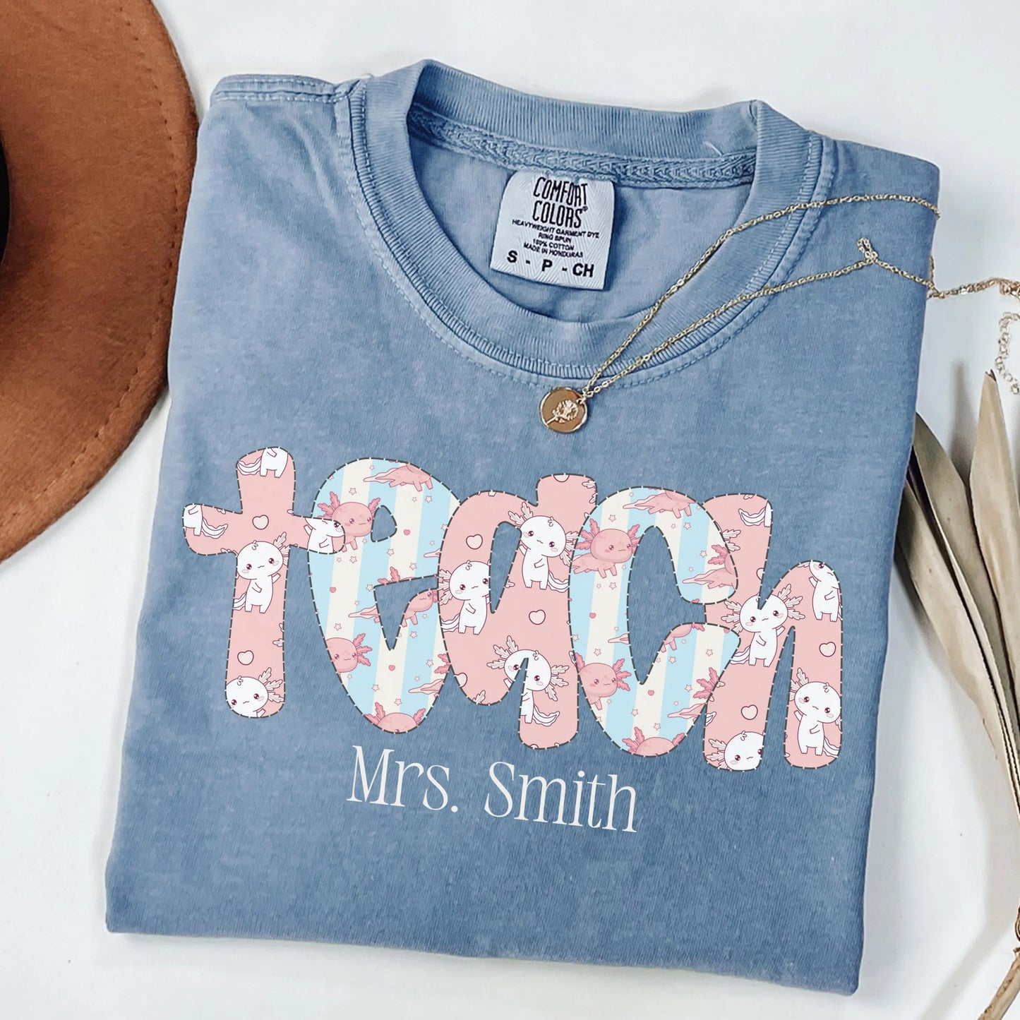 Comfort Colors Teacher Shirt, Teacher Shirts, Kindergarten Teacher Shirt, Axolotl Teacher Tshirt, Back to School Shirt, Teacher Appreciation