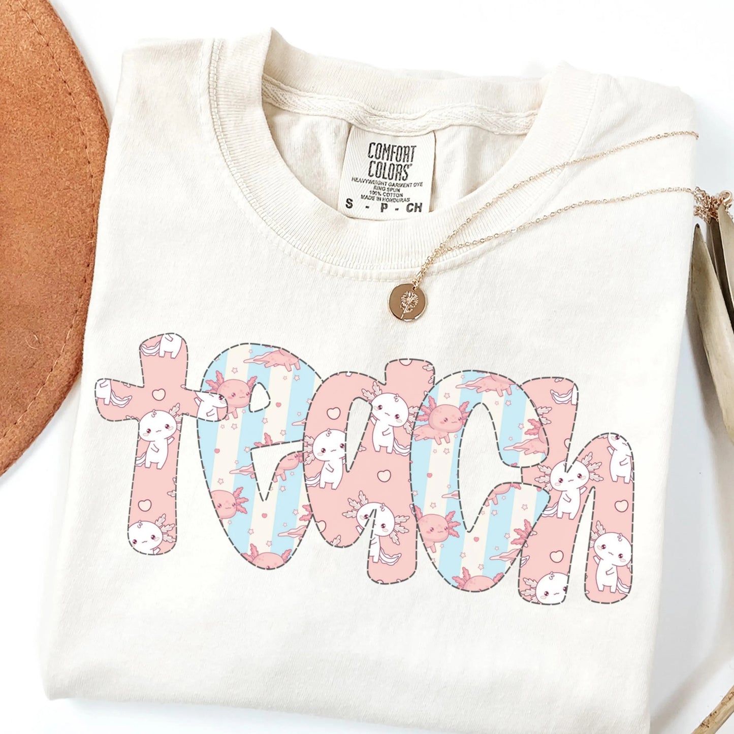 Comfort Colors Teacher Shirt, Teacher Shirts, Kindergarten Teacher Shirt, Axolotl Teacher Tshirt, Back to School Shirt, Teacher Appreciation