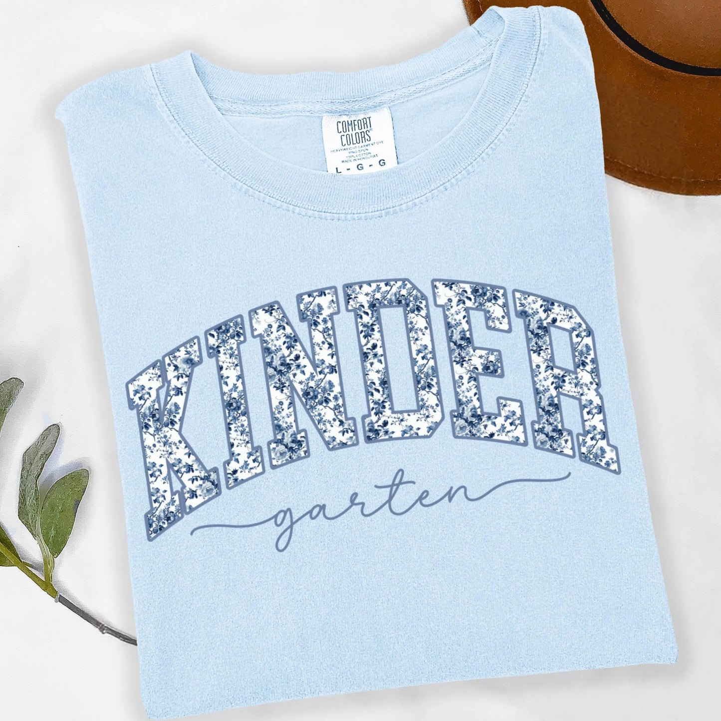 Comfort Colors Teacher Shirt, Kindergarten Grade Teacher Shirt, Kinder Teacher Shirt, Toile De Jouy Floral Teacher Tee, Back to School Shirt