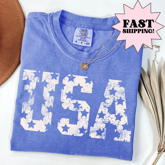 Comfort Colors 4th of July Shirt, USA Shirt, 4th of July Tee, Stars and Stripes Shirt, American Shirt, USA Tee, USA Shirt, Merica Shirt