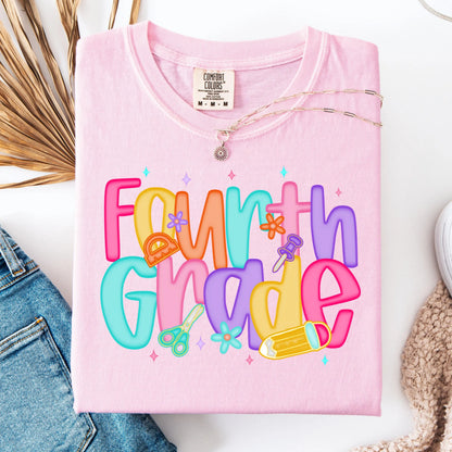 Comfort Colors Teacher Shirt, Fourth Grade Teacher Shirt, 4th Grade Teacher Shirt, Back to School Shirt, Custom Teacher Appreciation Tee