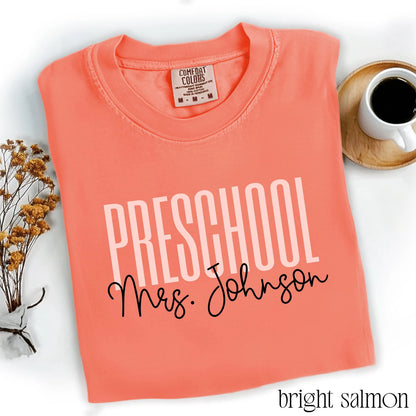 Comfort Colors Teacher Shirt, Pre K Teacher Shirt, Preschool Shirt, Back to School Shirt, Pre-K Dream Team Custom Teacher Appreciation Tee