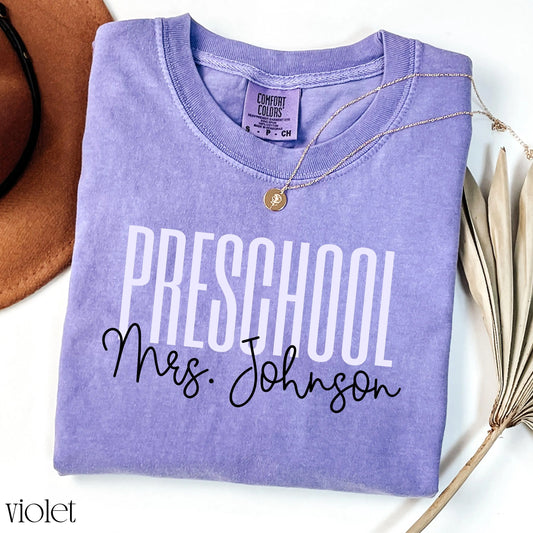 Comfort Colors Teacher Shirt, Pre K Teacher Shirt, Preschool Shirt, Back to School Shirt, Pre-K Dream Team Custom Teacher Appreciation Tee