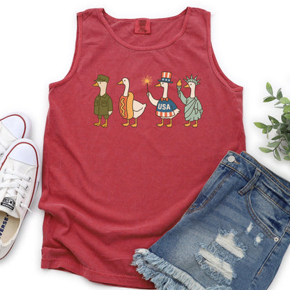 Comfort Colors 4th of July Tank, USA Shirt, Fourth of July Goose Tank, American Flag Shirt, Classic USA Shirt, Goose Shirt, Funny Shirt
