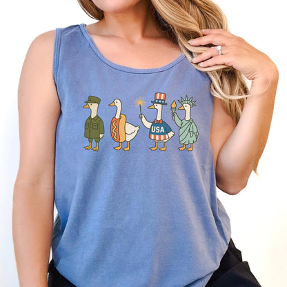 Comfort Colors 4th of July Tank, USA Shirt, Fourth of July Goose Tank, American Flag Shirt, Classic USA Shirt, Goose Shirt, Funny Shirt