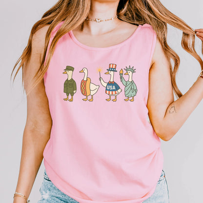 Comfort Colors 4th of July Tank, USA Shirt, Fourth of July Goose Tank, American Flag Shirt, Classic USA Shirt, Goose Shirt, Funny Shirt