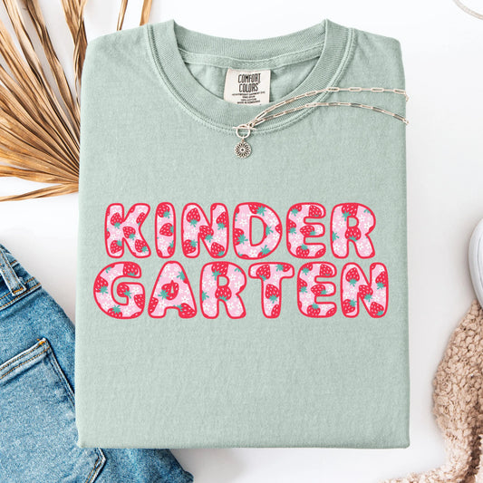 Comfort Colors Teacher Shirt, Kindergarten Teacher Shirt, Kindergarten Shirt, Back to School Shirt, Strawberry Teacher Appreciation Tee