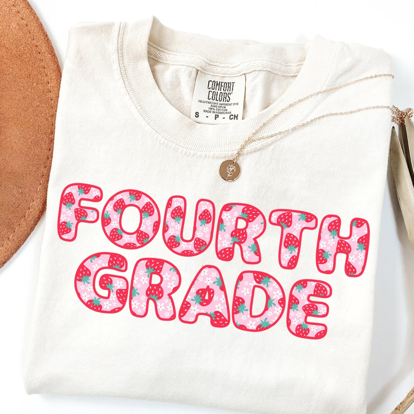 Comfort Colors Teacher Shirt, Fourth Grade Teacher Shirt, 4th Grade Teacher Shirt, Back to School Shirt, Strawberry Teacher Appreciation Tee