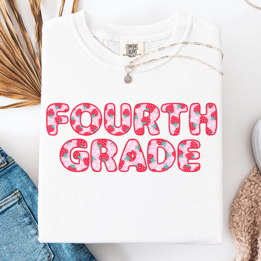 Comfort Colors Teacher Shirt, Fourth Grade Teacher Shirt, 4th Grade Teacher Shirt, Back to School Shirt, Strawberry Teacher Appreciation Tee