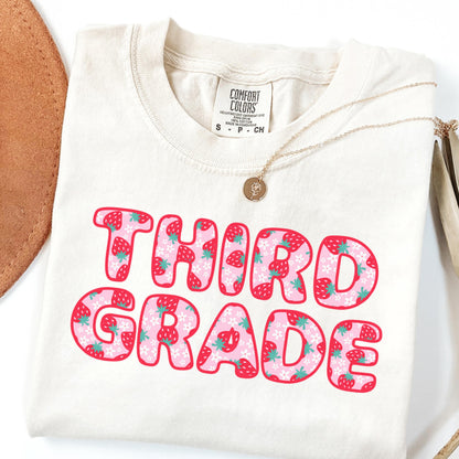 Comfort Colors Teacher Shirt, Third Grade Teacher Shirt, 3rd Grade Teacher Shirt, Back to School Shirt, Strawberry Teacher Appreciation Tee