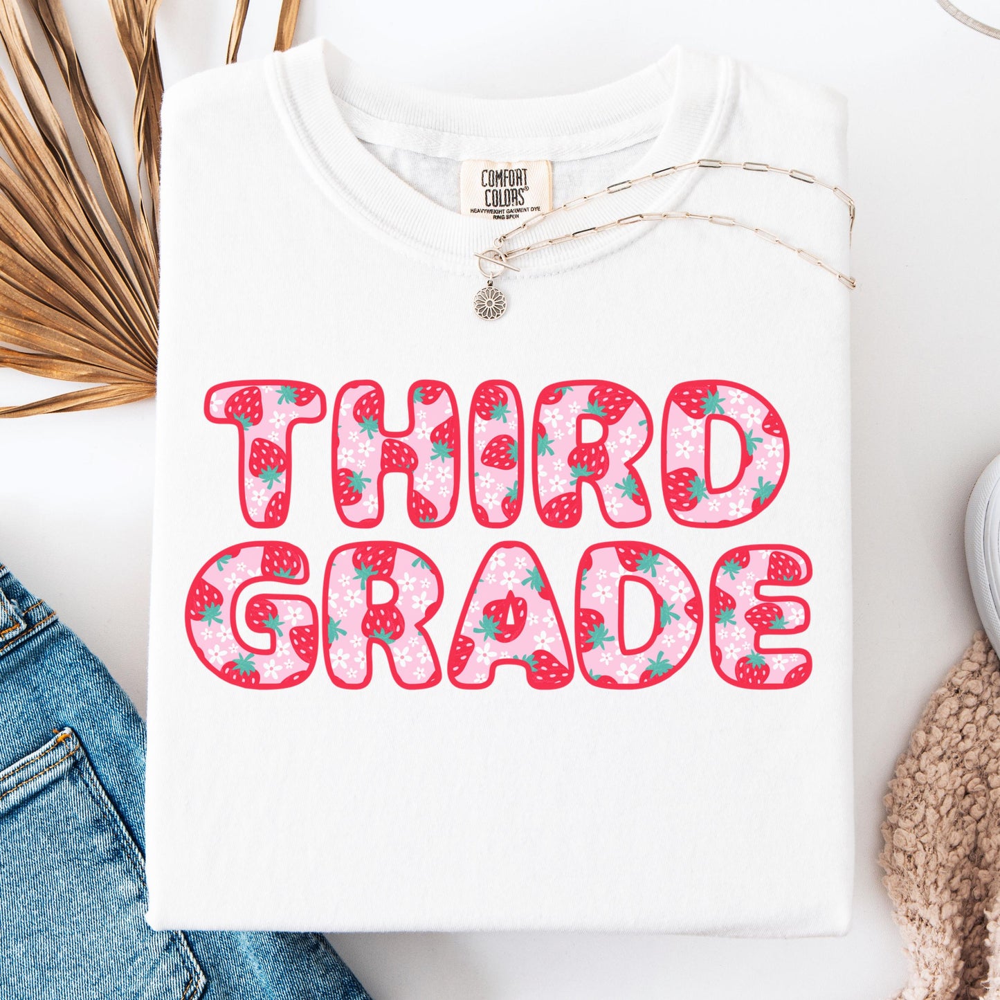Comfort Colors Teacher Shirt, Third Grade Teacher Shirt, 3rd Grade Teacher Shirt, Back to School Shirt, Strawberry Teacher Appreciation Tee