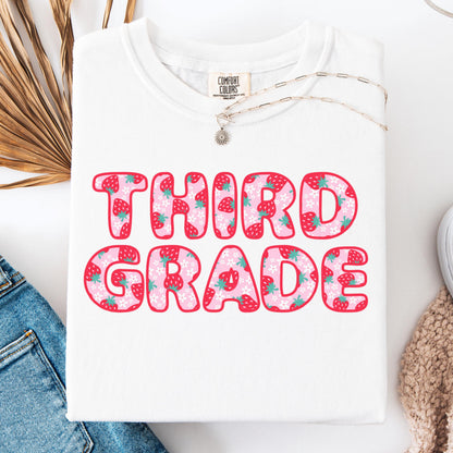 Comfort Colors Teacher Shirt, Third Grade Teacher Shirt, 3rd Grade Teacher Shirt, Back to School Shirt, Strawberry Teacher Appreciation Tee