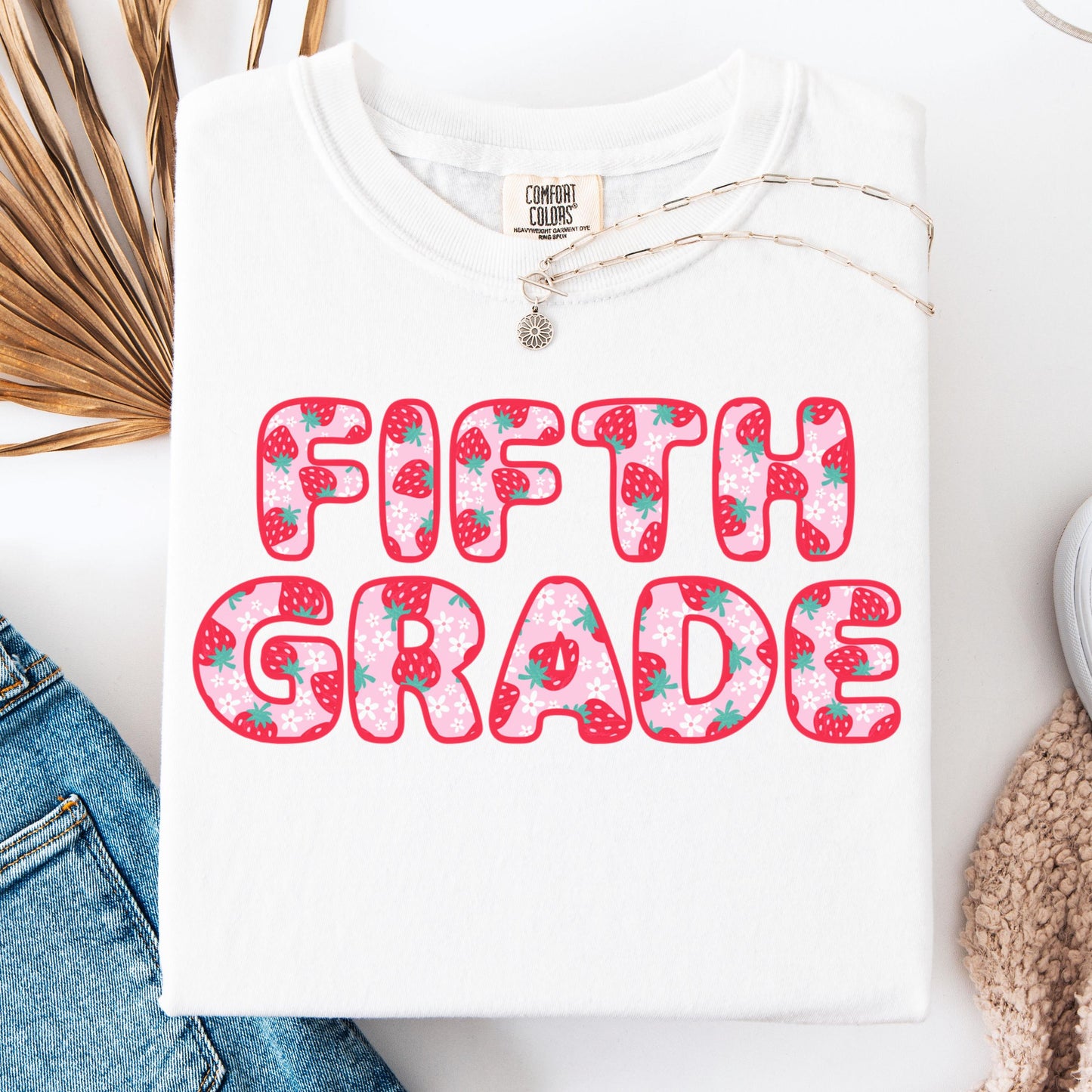 Comfort Colors Teacher Shirt, Fifth Grade Teacher Shirt, 5th Grade Teacher Shirt, Back to School Shirt, Strawberry Teacher Appreciation Tee