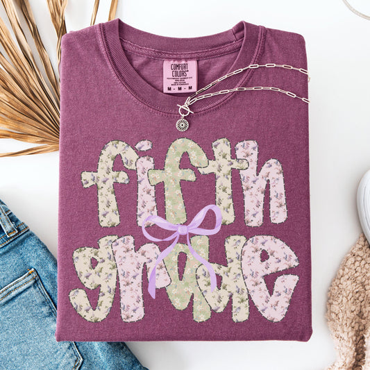 Comfort Colors Teacher Shirt, Fifth Grade Teacher Shirt, 5th Grade Teacher Team Tee, Floral Fifth Grade Teacher Tee, Back to School Shirt