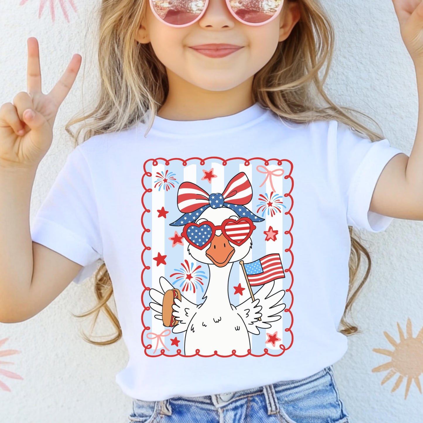Comfort Colors Kids 4th of July Shirt, Youth USA Shirt, Fourth of July Shirt, Goose Kid Shirt, Brother Sister Shirt, Youth Goose Tshirt