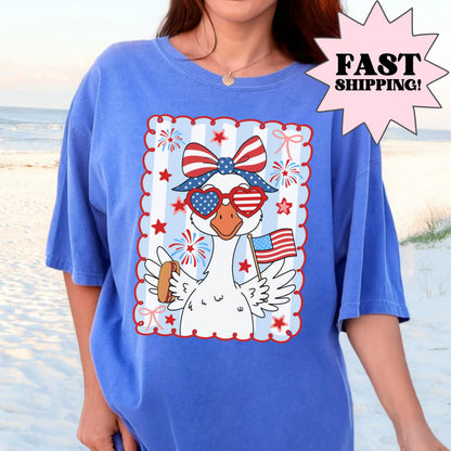Comfort Colors 4th of July Shirt, USA Shirt, Fourth of July Shirt, Silly Goose Shirt, Goose Shirt, Matching 4th of July Goose Shirts