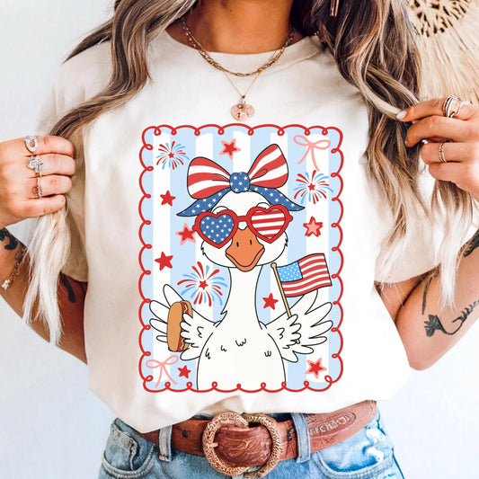Comfort Colors 4th of July Shirt, USA Shirt, Fourth of July Shirt, Silly Goose Shirt, Goose Shirt, Matching 4th of July Goose Shirts
