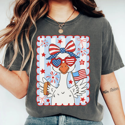 Comfort Colors 4th of July Shirt, USA Shirt, Fourth of July Shirt, Silly Goose Shirt, Goose Shirt, Matching 4th of July Goose Shirts