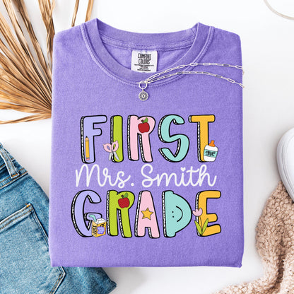 Comfort Colors Teacher Shirt, First Grade Teacher Shirt, 1st Grade Teacher Shirt, 1st Grade Teacher Tee, Back to School Shirt, Teacher Tee