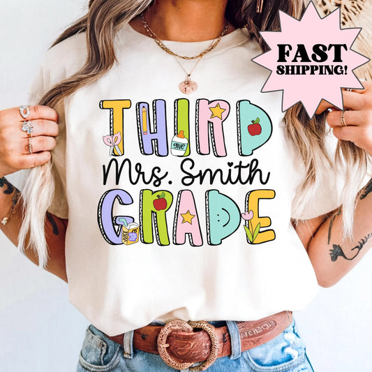 Comfort Colors Teacher Shirt, Third Grade Teacher Shirt, 3rd Grade Teacher Shirt, 3rd Grade Teacher Tee, Back to School Shirt, Teacher Tee