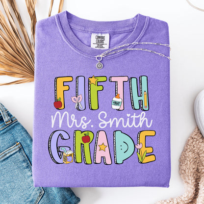 Comfort Colors Teacher Shirt, Fifth Grade Teacher Shirt, 5th Grade Teacher Shirt, Back to School Shirt, Dream Team Teacher Appreciation Tee