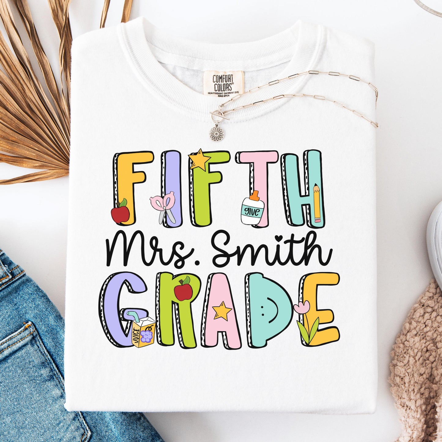 Comfort Colors Teacher Shirt, Fifth Grade Teacher Shirt, 5th Grade Teacher Shirt, Back to School Shirt, Dream Team Teacher Appreciation Tee