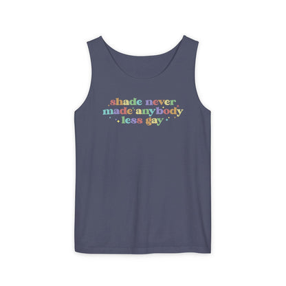 Comfort Colors Pride Tank, Gay Shirt, LGBTQ Shirt, Lesbian Tee, Inclusive Shirt, Transgender Tank, Equality Shirt, Shade Never Made Less Gay