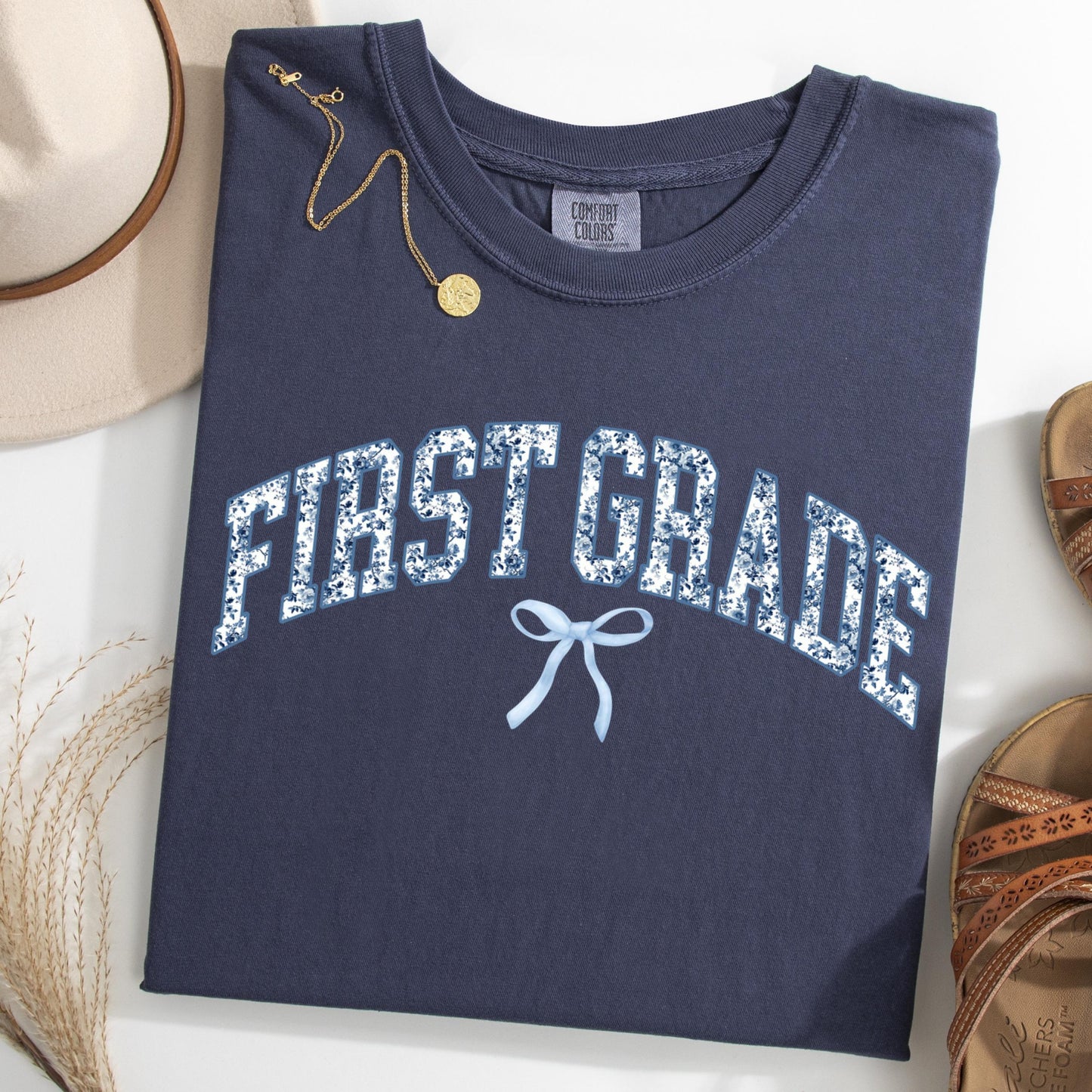 Comfort Colors Teacher Shirt, First Grade Teacher Shirt, 1st Grade Teacher Shirt, Back to School Tee, Toile de Jouy Teacher Appreciation Tee