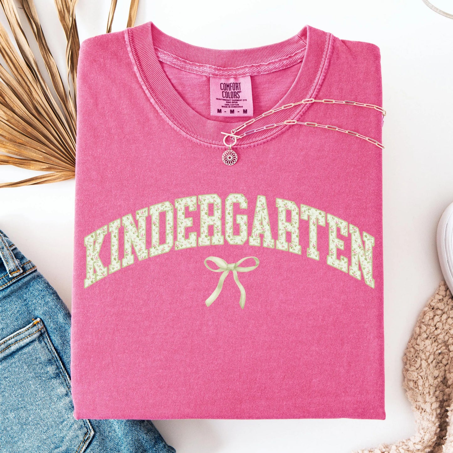 Comfort Colors Teacher Shirt, Kindergarten Teacher Shirt, Kindergarten Shirt, Back to School Shirt, Floral Teacher Appreciation Tshirt Gift