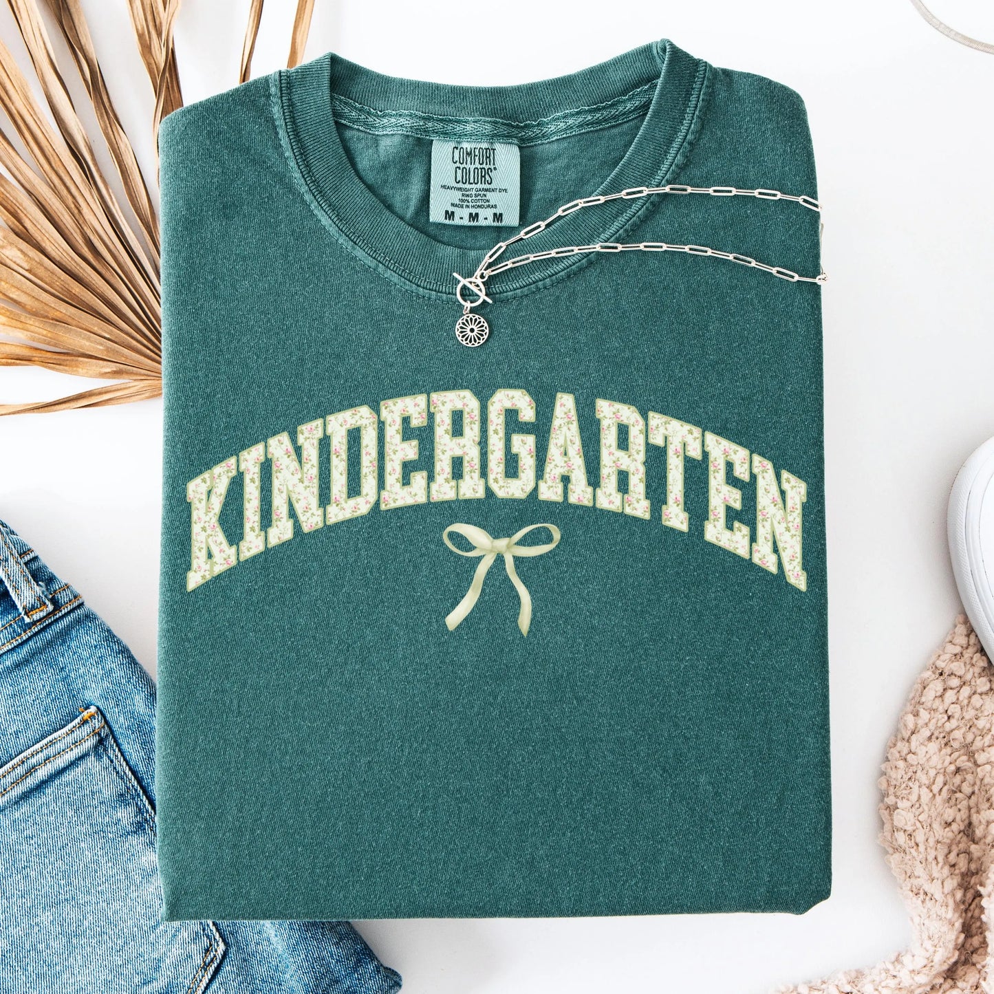 Comfort Colors Teacher Shirt, Kindergarten Teacher Shirt, Kindergarten Shirt, Back to School Shirt, Floral Teacher Appreciation Tshirt Gift